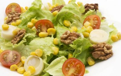 Ensalada de palmito, lechuga y manzana.